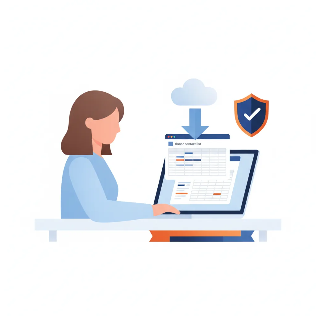 Nonprofit staffer exporting a full donor list to a spreadsheet from a dashboard